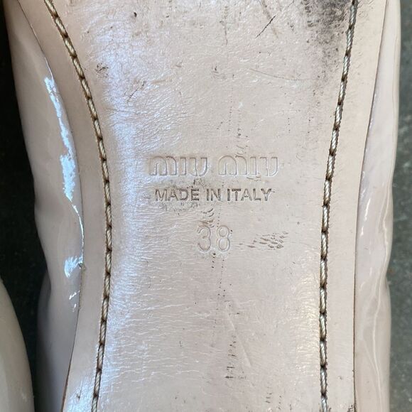 Miu Miu ballet flats light pink with rhinestones size 38 patent leather - Picture 6 of 7